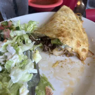 This was the fajita quesadilla. It was so good. I forgot to take pictures before I started eating.