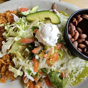 a plate of mexican food