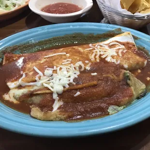 Chile relleno and burrito
