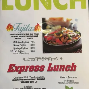 Lunch Menu
