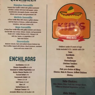 Dinner Menu