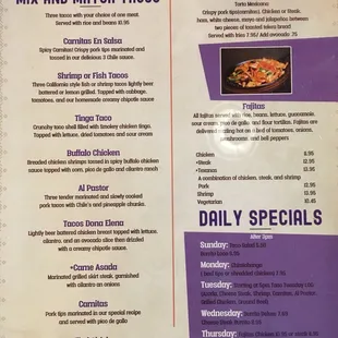 Dinner Menu