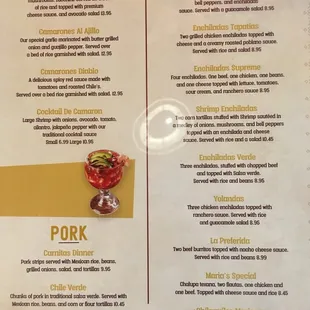 Dinner Menu
