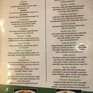 Dinner Menu