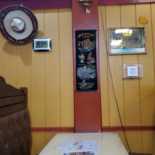 a table in a restaurant