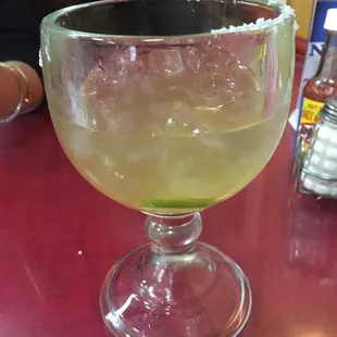 Texas Margarita with grand mariner and gold tequila.