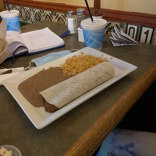 Kids meal burrito - no dairy.