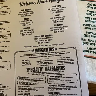 menu and prices