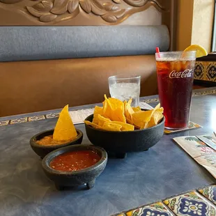 Starters  Chips, salsa, bean dip &amp; tea