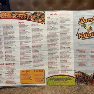 Menu - front side