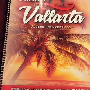 the menu for the restaurant