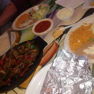 a table full of mexican food