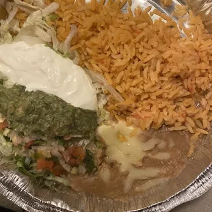 All the fixings for my fajitas. Minus a couple bites of rice.