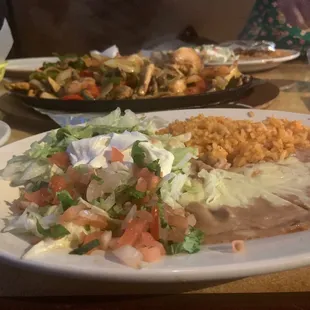 a plate of mexican food