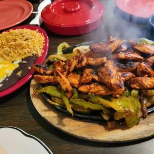 Sizzling chicken fajitas