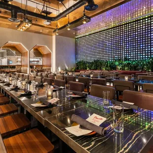 The Main Dining Room set up for a Family-Style Event