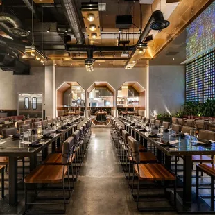 The Main Dining Room set up for a Family-Style Event
