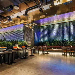 The Semi-Private Space set up for a reception with a display station