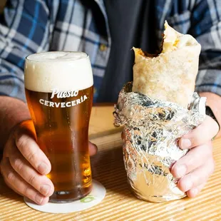 drink, burritos and wraps