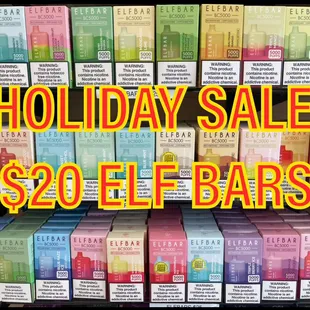 Holiday sale $20 Elf bars 5k puffs