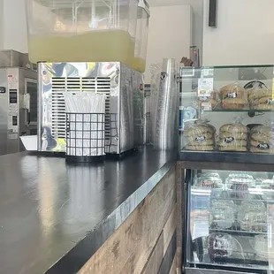 a display of baked goods