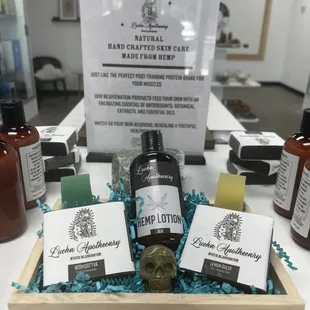 Find "Lucha Apothecary"  natural hand crafted skin care made from hemp.