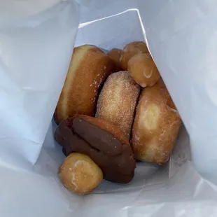 a bag of doughnuts
