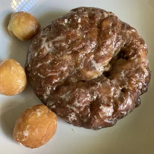 Apple fritter and glazed donut holes