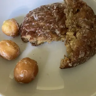 Apple fritter and glazed donut hole