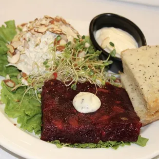 Chicken Salad with Cranberry Salad and Poppy Seed Bread