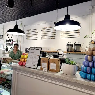 a pastry shop counter