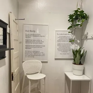 I believe supposed to be fitting rooms, with their story and information up!