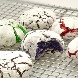 a close up of a cookie with a bite taken out of it