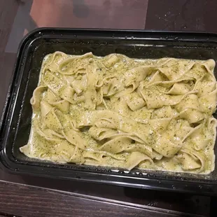 Fettuccine Pesto, bursting with flavor!