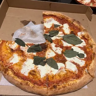 Large Fresh Mozzarella &quot;Traditional&quot; Margherita style pizza (hubby grabbed a slice before I could take a pic!)