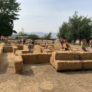Fun little hay bale maze on the property