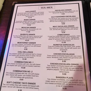 Tex-Mex section.