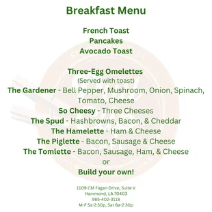 Breakfast Menu