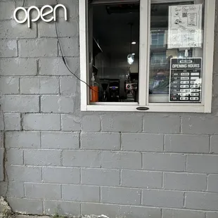 open sign in window