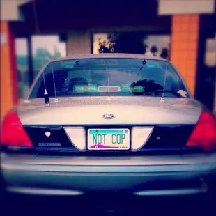 a license plate on a car