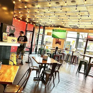 the inside of a restaurant