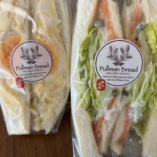Salmon, Lettuce, Onion Sandwich