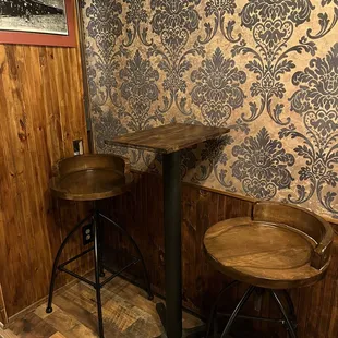 two stools and a table