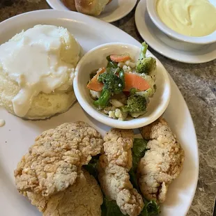 The chicken strip dinner