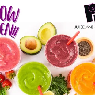 a variety of smoothies