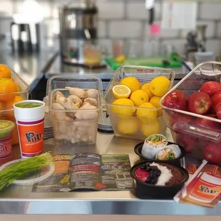 a variety of fruits and vegetables