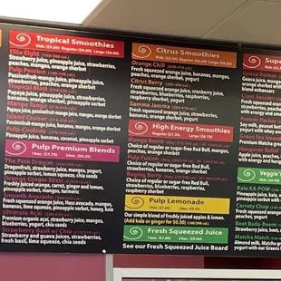 Smoothie Menu  (01/28/2023)