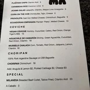 Food menu - small plates June 2024