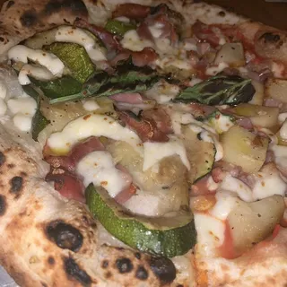10" Bacon and Zucchini Pizza