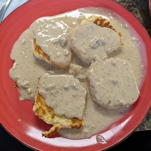 Biscuits &amp; gravy (both homemade!)